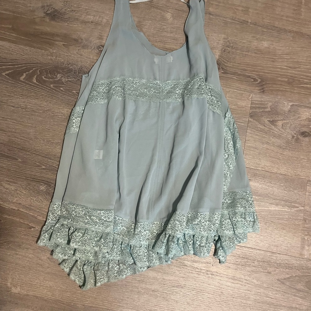 COMME TOL... Lace Trim Asymmetrical Tank Top dress med new